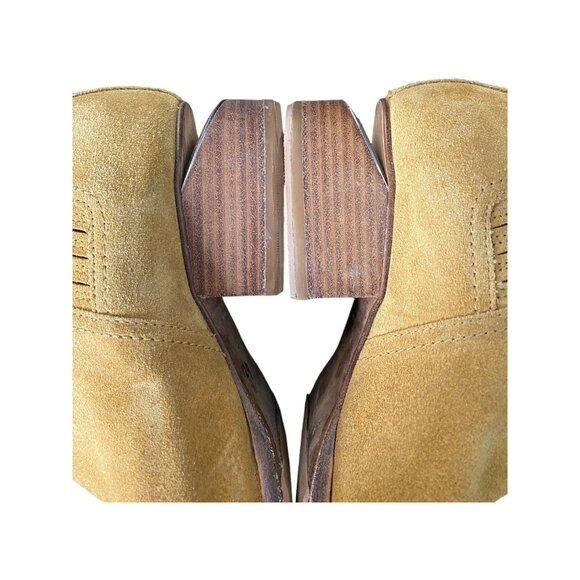 Alexander Wang Kori Bootie Boots Cut Out Block Heel Suede Camel Shoes 39 US 9 - Picture 8 of 12